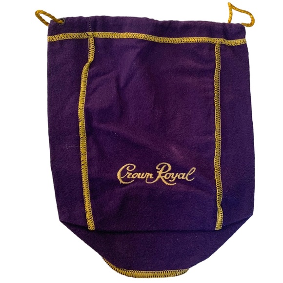 Crown Royal Purple Fabric Drawstring Bag Collectible with Gold contrast Stitch - Picture 3 of 3